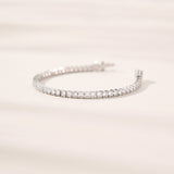 Riviere classic round-cut crystal tennis bracelet (silver)
