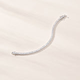 Riviere classic round-cut crystal tennis bracelet (silver)