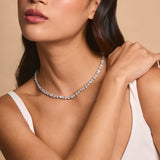 Riviere petal pear-cut crystal necklace