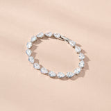 Riviere wave pear-cut crystal bracelet