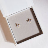 Romy petite navette cluster stud earrings (gold)