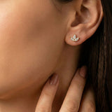 Romy petite navette cluster stud earrings (gold)