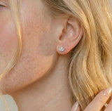 Romy petite navette cluster stud earrings (silver)