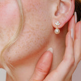 Romy navette pearl drop earrings (gold) - Liberty in Love