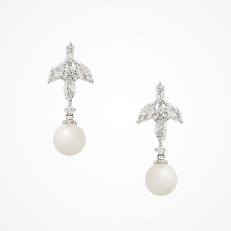 Rosette pearl drop earrings - Liberty in Love