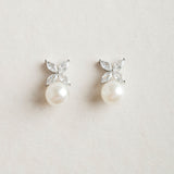 Rue pearl drop earrings (silver) - Liberty in Love