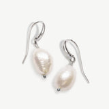 St Lucia baroque pearl drop hook earrings (silver) - Liberty in Love