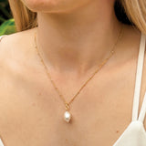 St Lucia baroque pearl pendant necklace (gold) - Liberty in Love