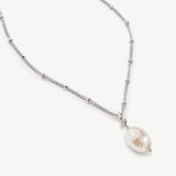 St Lucia baroque pearl pendant necklace (silver) - Liberty in Love