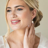 Salford pave crystal pearl drop earrings (gold) - Liberty in Love