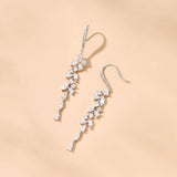 Sandringham statement crystal cluster drop earrings (silver)