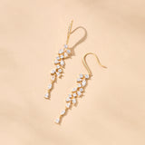Sandringham statement crystal cluster drop earrings (gold)