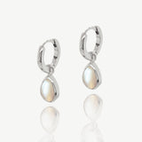 Santorini pearl charm hoop earrings (silver) - Liberty in Love