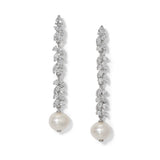 Savannah linear with pearl earrings (silver)