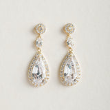 Scintillare CZ teardrop earrings (gold) - Liberty in Love