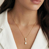 Serrano pavé crystal pearl pendant necklace (gold)
