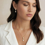 Serrano pavé crystal pearl pendant necklace (gold)