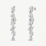 Shaftesbury marquise leaf zirconia drop earrings (silver)