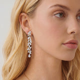 Shaftesbury marquise leaf zirconia drop earrings (gold)