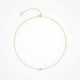 Single pearl choker necklace (gold) - Liberty in Love