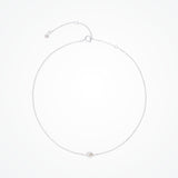 Single pearl choker necklace (silver) - Liberty in Love