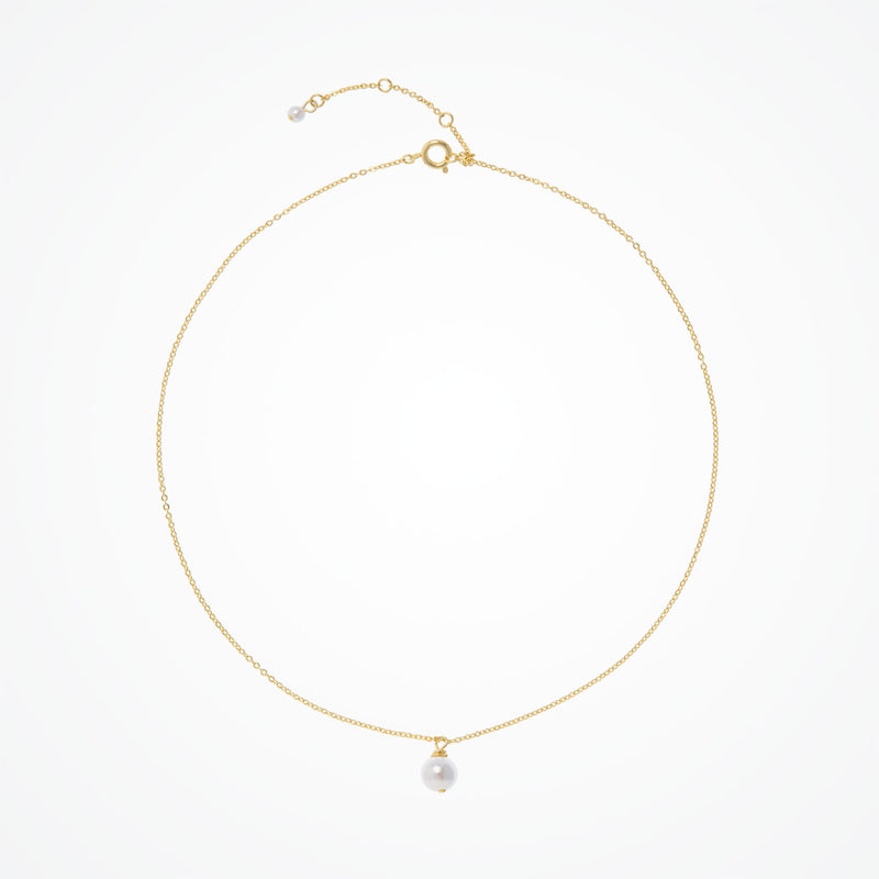 Single round pearl pendant necklace (gold) - Liberty in Love