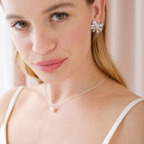 Single round pearl pendant necklace (silver) - Liberty in Love