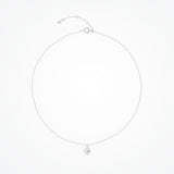 Single round pearl pendant necklace (silver) - Liberty in Love