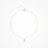 Single teardrop pearl pendant necklace (gold) - Liberty in Love