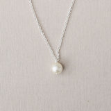 Single round pearl pendant necklace (silver) - Liberty in Love