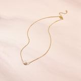 Single pearl choker necklace (gold) - Liberty in Love