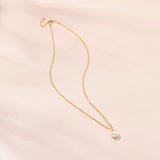 Single round pearl pendant necklace (gold) - Liberty in Love