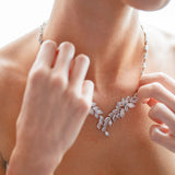 Siren crystal statement necklace (silver) - Liberty in Love