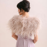 Smoked blush ostrich feather cape - Liberty in Love