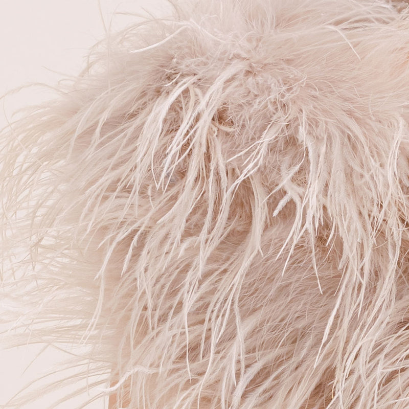 Smoked blush ostrich feather cape - Liberty in Love