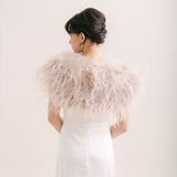 Smoked blush ostrich feather cape - Liberty in Love