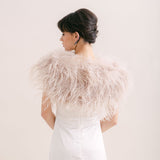 Smoked blush ostrich feather cape - Liberty in Love