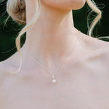 Sorella delicate pearl and zirconia pendant necklace (silver)