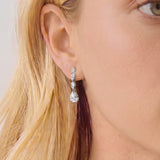 Stanford marquise and pear zirconia drop earrings (silver)