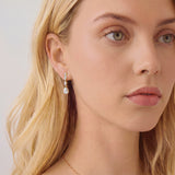 Stanford marquise and pear zirconia drop earrings (gold)