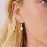 Stanford marquise and pear zirconia drop earrings (gold)