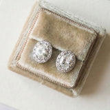 Stella oval CZ bridal stud earrings (silver)