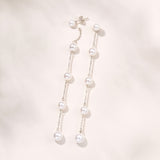 Thalassa long pearl drop convertible earrings (silver)