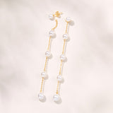 Thalassa long pearl drop convertible earrings (gold)