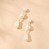 Triple baroque pearl short drop earrings (gold)