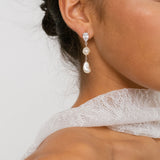 Avrie long drop baroque pearl earrings