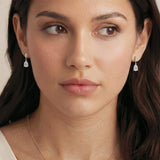 Vanderbilt pear zirconia drop earrings (silver) - Liberty in Love
