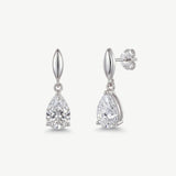 Vanderbilt pear zirconia drop earrings (silver) - Liberty in Love
