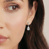Vanderbilt pear zirconia drop earrings (silver) - Liberty in Love