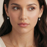 Vanderbilt pear zirconia drop earrings (gold) - Liberty in Love